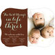 Brown Best In Threes Triplets Photo Birth Announcements Image 3 of 6